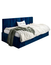 Granatowe tapicerowane łóżko sofa Lenny 4X - 3 rozmiary w sklepie Edinos.pl