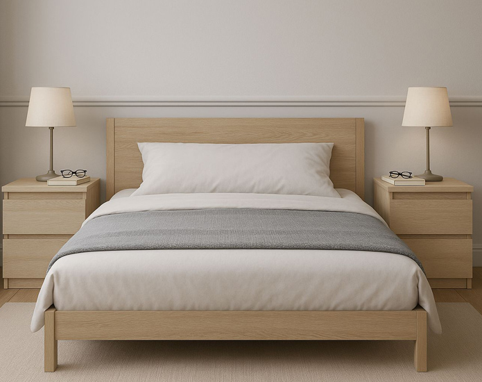 Nowoczesna szafka nocna z szufladami dąb sonoma 