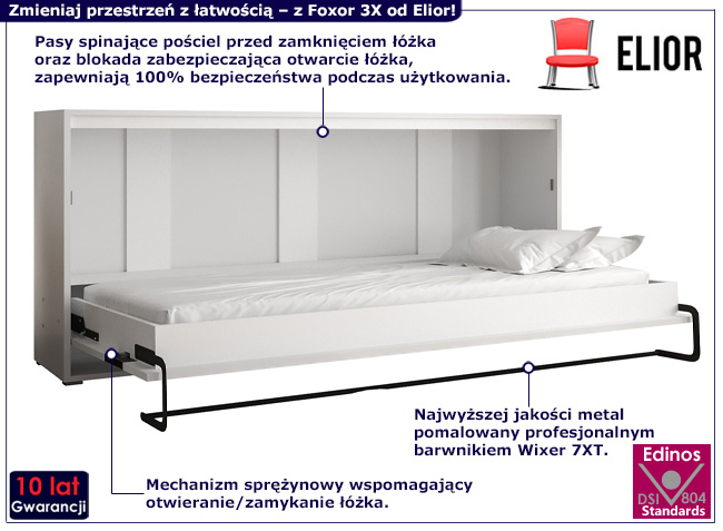 Poziomy półkotapczan Foxor 3X biały+czarny