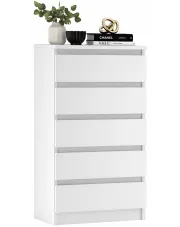 Biała komoda z pięcioma szufladami - Sinke w sklepie Edinos.pl