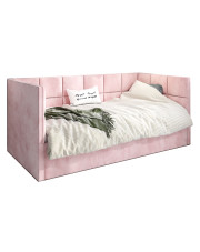 Różowe łóżko młodzieżowe z oparciem Lenny 5X - 3 rozmiary w sklepie Edinos.pl