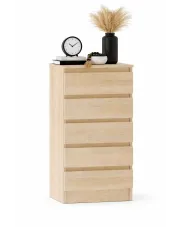 Wysoka komoda do przedpokoju z szufladami dąb sonoma - Sinke w sklepie Edinos.pl