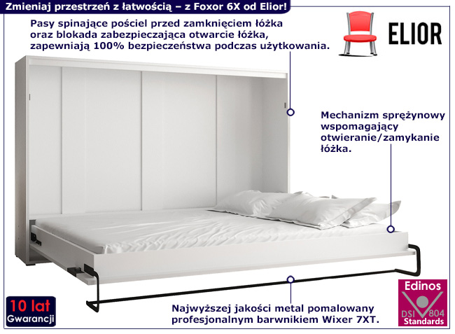 Poziomy półkotapczan Foxor 6X kolor biały