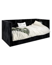 Czarne tapicerowane łóżko z pojemnikiem Lenny 5X - 3 rozmiary w sklepie Edinos.pl