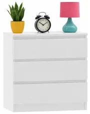 Biała nowoczesna komoda niska z trzema szufladami - Agro w sklepie Edinos.pl