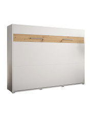 Młodzieżowe łóżko chowane w szafie biały + dąb artisan - Foxor 6X 160x200 w sklepie Edinos.pl
