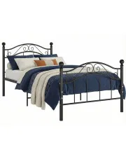 Czarne metalowe łózko pojedyncze 90x200 cm - Iroz w sklepie Edinos.pl