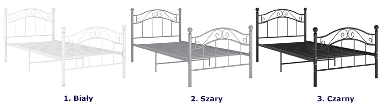 Kolory metalowego łóżka Zaxter
