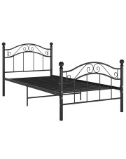 Czarne metalowe łóżko w stylu loftowym 100x200 cm - Zaxter w sklepie Edinos.pl