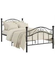 Czarne metalowe łóżko w stylu loftowym 100x200 cm - Iroz w sklepie Edinos.pl