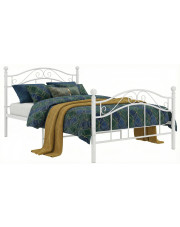 Łóżko metalowe białe w stylu industrialnym 90x200 cm - Iroz w sklepie Edinos.pl