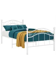 Białe loftowe łóżko z metalu 100x200 cm - Iroz w sklepie Edinos.pl