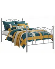 Szare minimalistyczne łózko z metalu 90x200 cm - Iroz w sklepie Edinos.pl