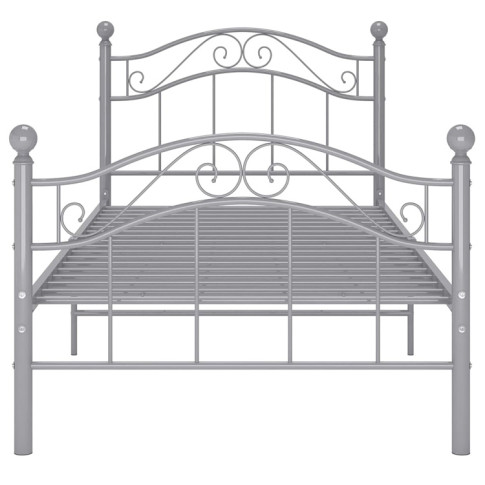 Szare metalowe łóżko w stylu loft Zaxter