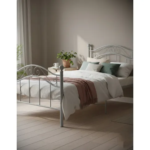 Szare metalowe łóżko pojedyncze 100x200 cm   Iroz