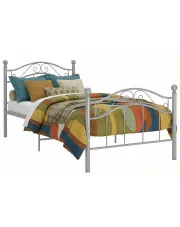 Szare metalowe łóżko pojedyncze 100x200 cm - Iroz w sklepie Edinos.pl