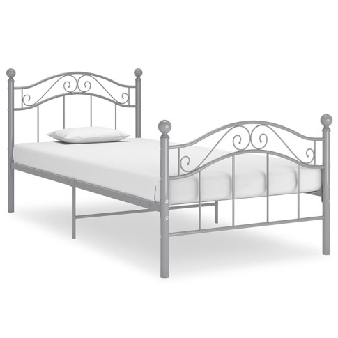 Szare metalowe łóżko Zaxter