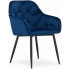 Ciemnoniebieskie welurowe krzesło pikowane Antal 3X