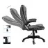 Szczegółowe zdjęcie nr 6 produktu Szary rozkładany fotel biurowy - Loker