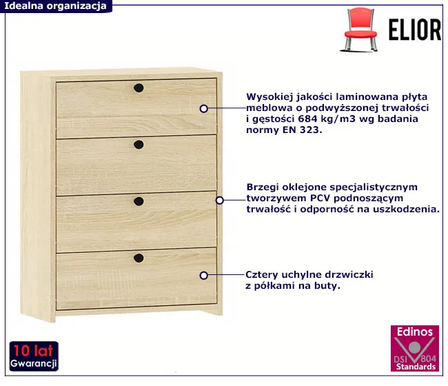 szafka na buty dab sonoma uchylna Agia