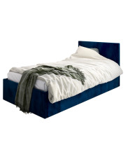 Granatowe tapicerowane łóżko z pojemnikiem Sorento 3X - 3 rozmiary w sklepie Edinos.pl