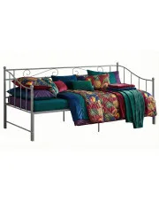 Szare metalowe łózko rozkładane 90x200 cm - Leoli w sklepie Edinos.pl