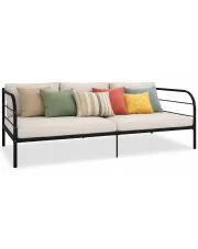 Czarne metalowe łóżko 90x200 cm - Lucpa w sklepie Edinos.pl