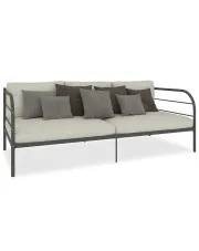 Szare metalowe łóżko pojedyncze 90x200 cm - Lucpa w sklepie Edinos.pl