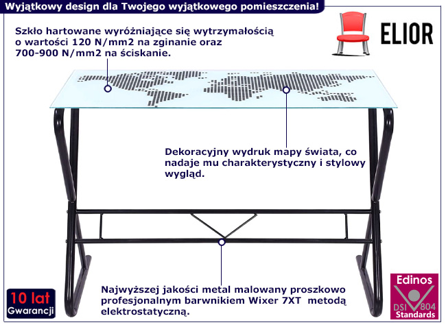 Biurko ze szklanym blatem Feryso 4X