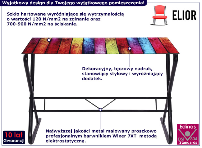 Biurko ze szklanym blatem Rafis 3X