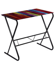 Szklane biurko z kolorowym tęczowym wzorem - Feryso 3X w sklepie Edinos.pl