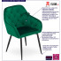 Infografika zielonego krzesła tapicerowanego welurowego pikowanego Antal 3X