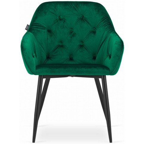 Zielone metalowe krzesło tapicerowane Antal 3X