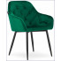 Zielone pikowane krzesło welurowe Antal 3X