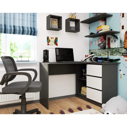 Szczegółowe zdjęcie nr 4 produktu BIURKO NAROŻNE B16 CLP Adro SZARY / BIAŁY