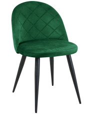Welurowe krzesło z pikowanym oparciem butelkowa zieleń - Eferos 3X
