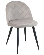 Beżowe welurowe krzesło z pikowanym oparciem - Eferos 3X w sklepie Edinos.pl