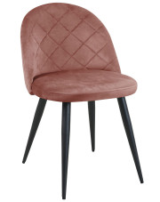Tapicerowane różowe krzesło z metalowymi nogami - Eferos 3X w sklepie Edinos.pl
