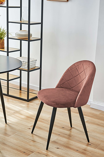Wizualizacja tapicerowanego krzesła Eferos 3X kolor różowy