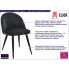 Tapicerowane czarne krzesło Eferos 3X