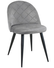 Szare welurowe krzesło z półokrągłym oparciem - Eferos 3X w sklepie Edinos.pl