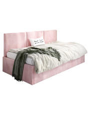 Różowe tapicerowane łóżko młodzieżowe Sorento 4X - 3 rozmiary w sklepie Edinos.pl