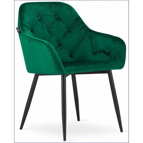 Zielone pikowane krzesło z zestawu Antal