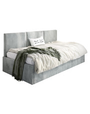 Popielate welwetowe łóżko z pojemnikiem Sorento 4X - 3 rozmiary