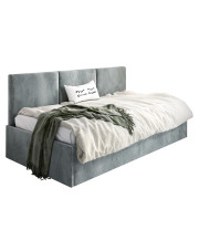 Szare tapicerowane łóżko z oparciem Sorento 4X - 3 rozmiary w sklepie Edinos.pl