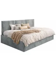 Szare tapicerowane łóżko z oparciem Huzox 4X - 4 rozmiary w sklepie Edinos.pl