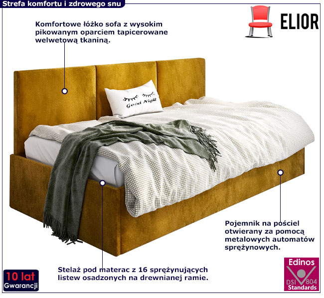 Tapicerowane łóżko sofa Huzox 4X