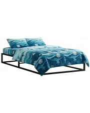 Czarne loftowe łóżko metalowe 90x200 cm - Hepa w sklepie Edinos.pl