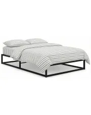 Czarne metalowe łózko w stylu industrialnym 100x200 cm - Hepa w sklepie Edinos.pl
