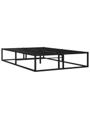 Czarne metalowe łóżko niskie industrialne 120x200 cm - Arfas w sklepie Edinos.pl